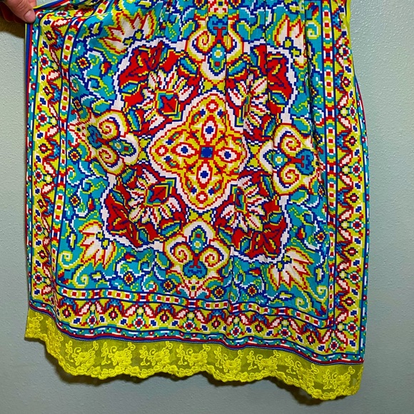 Colorful Patterned Mini Dress - Picture 2 of 4